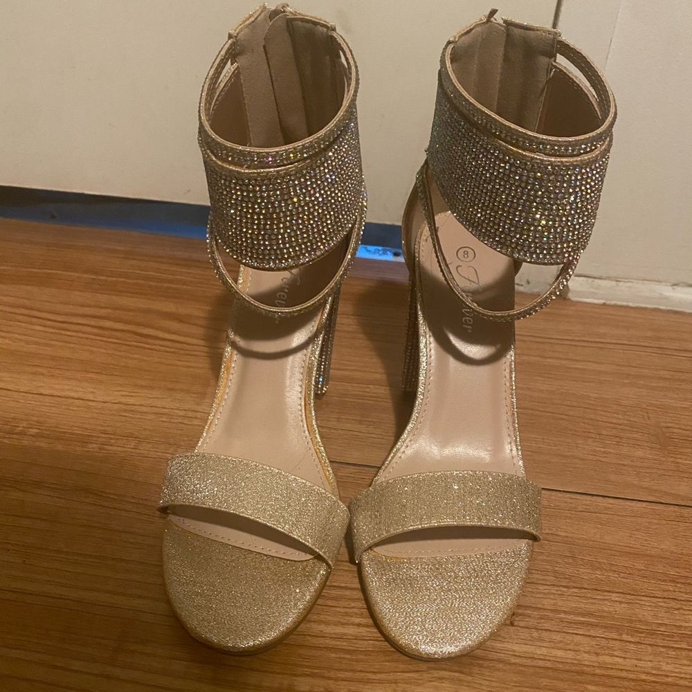 Elegant Gold Rhinestone Women's Sandals